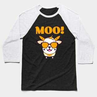 Funny Cow Saying Moo Baseball T-Shirt